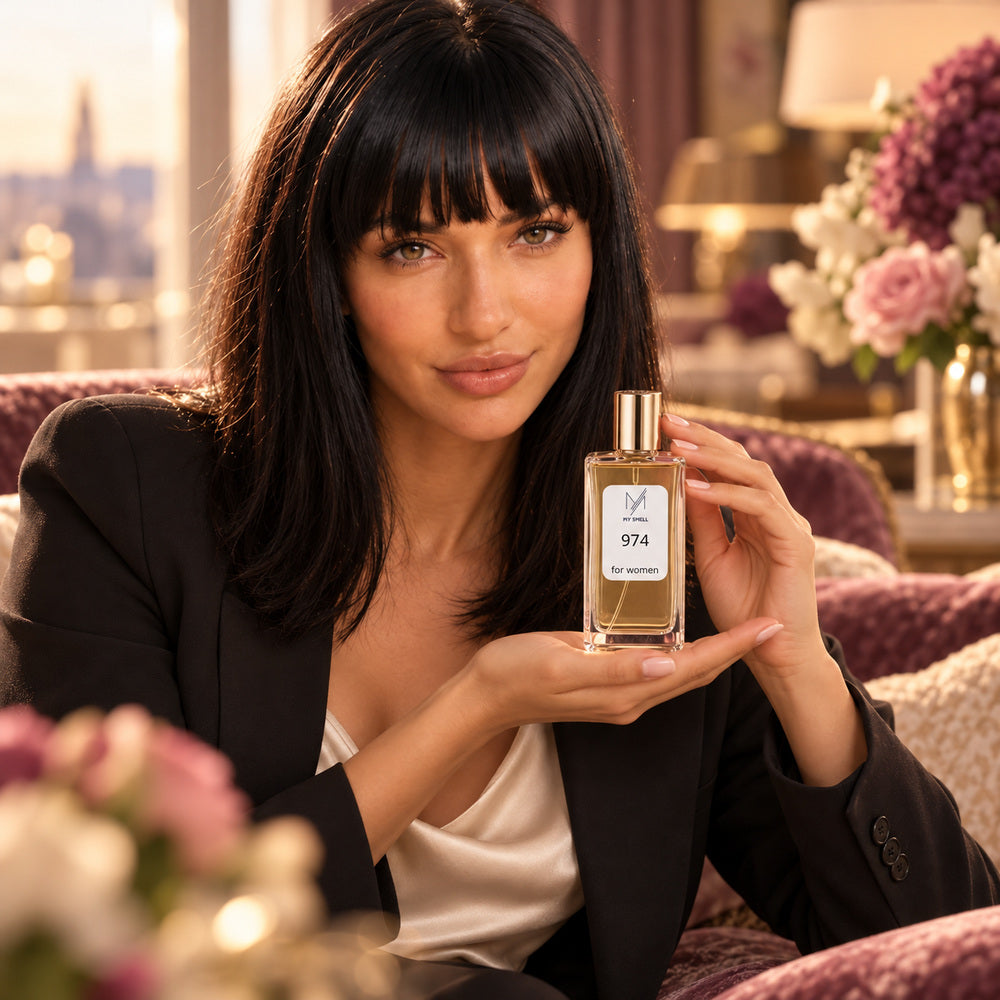 MY SMELL 974 – damskie perfumy prezentowane przez modelkę, ujęcie 2