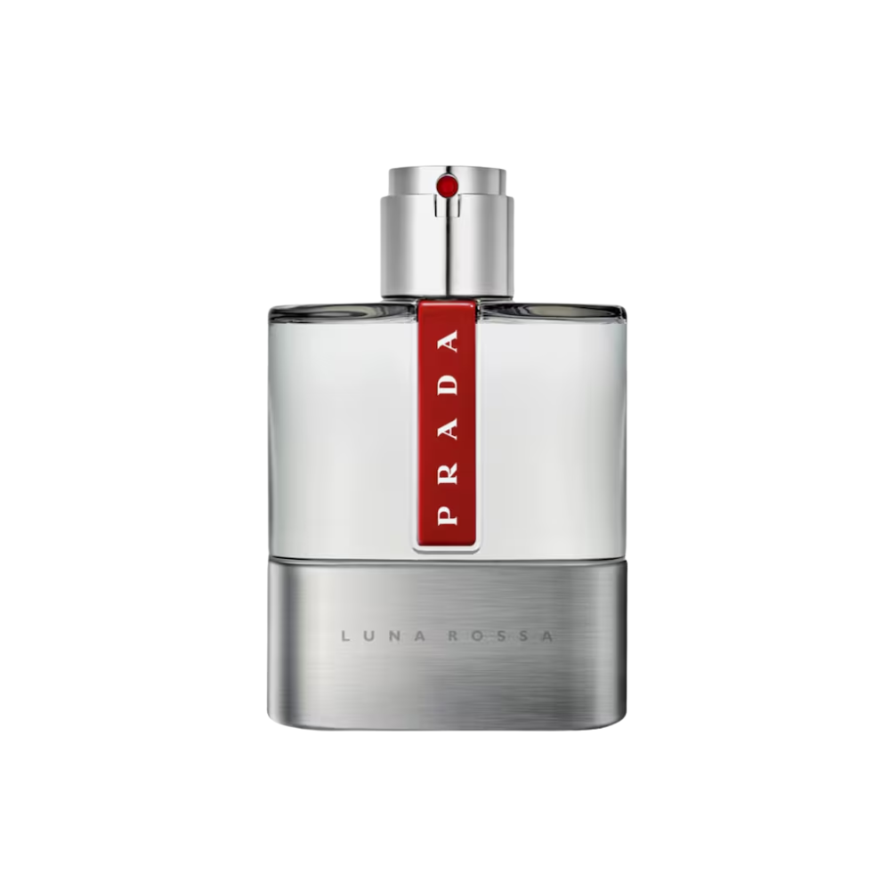 Flakon perfum Prada Luna Rossa z nutami lawendy, gorzkiej pomarańczy, mięty, szałwii muszkatołowej, ambrette i ambroksanu.