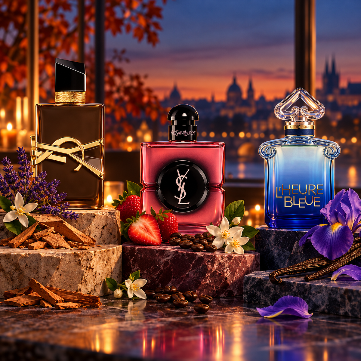 Nowości perfumeryjne jesień 2026: Libre Santal Couture, Pink Glaze i L’Heure Bleue