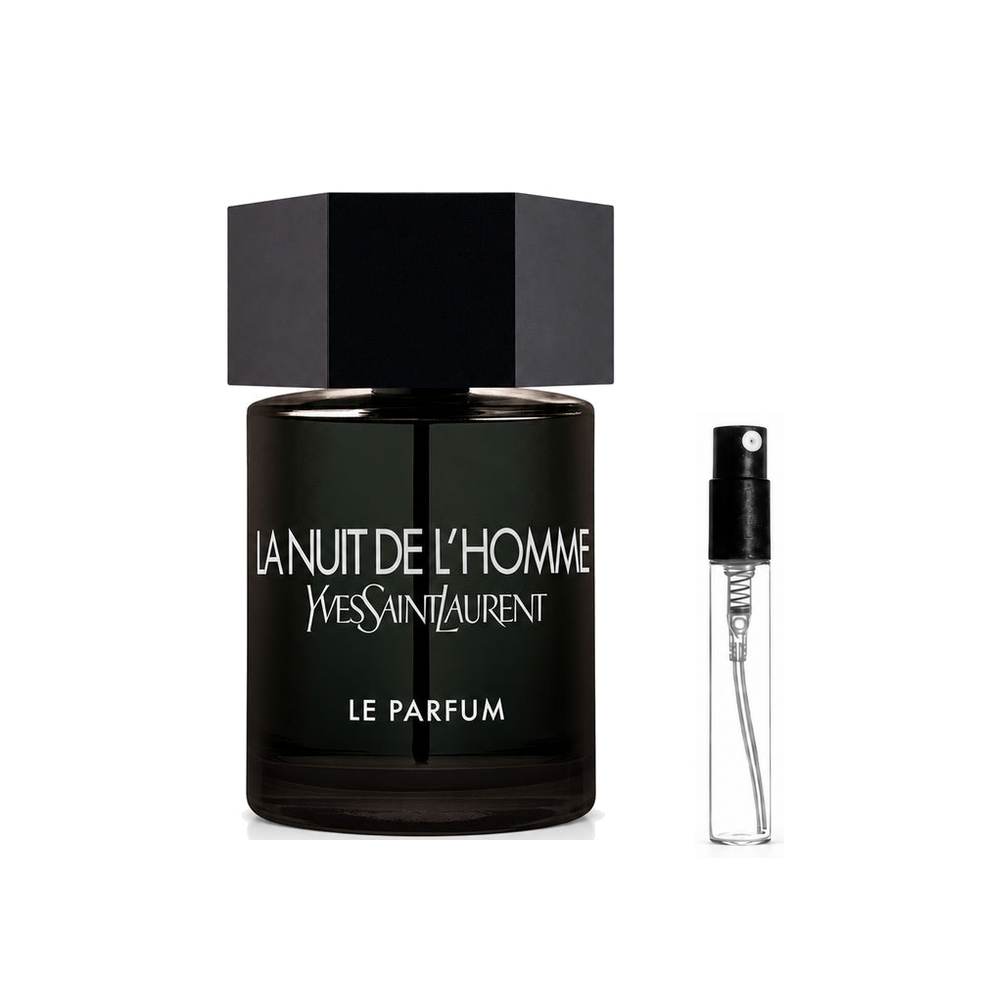 Yves Saint Laurent La Nuit de L'Homme Le Parfum Eau de Parfum – odlewka perfum – flakon i identyczny atomizer wzorcowy