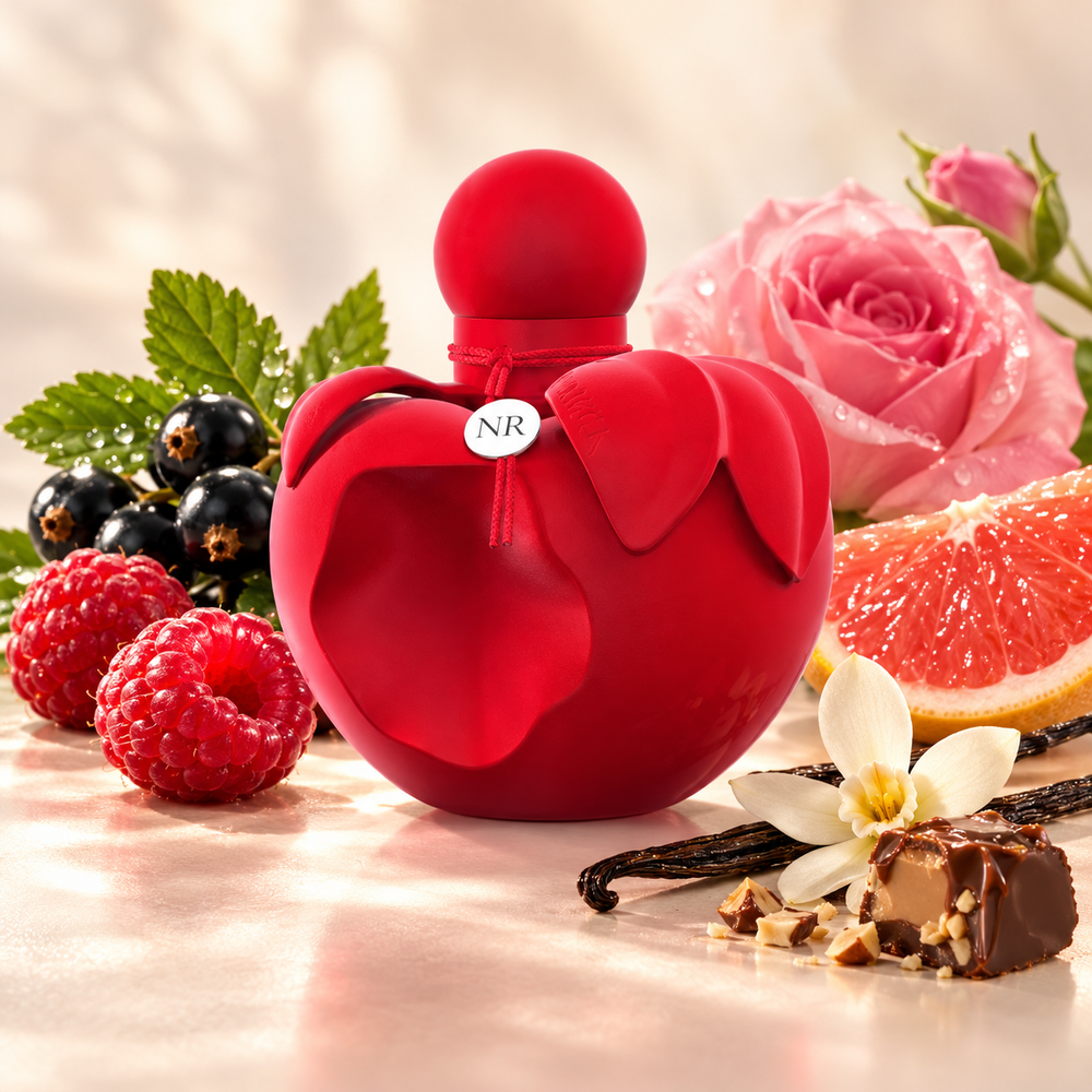 Nina Ricci Nina Extra Rouge Eau de Parfum – odlewka perfum – flakon z nutami zapachowymi