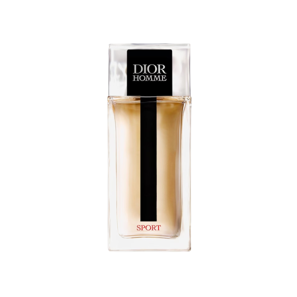 Flakon perfum Dior Homme Sport Eau de Toilette dla mężczyzn z nutami cytryny Amalfi, grejpfruta, imbiru, lawendy i drzewa sandałowego.
