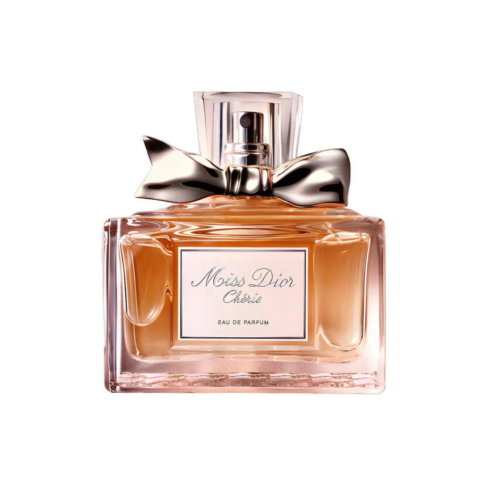 Flakon perfum Dior Miss Dior Chérie z nutami truskawki, mandarynki, róży, jaśminu, paczuli i bursztynu – elegancki zapach dla kobiet.