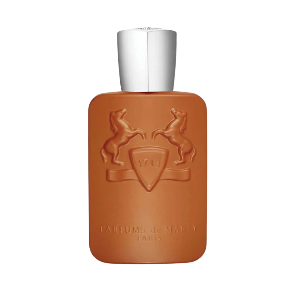 Flakon perfum Parfums de Marly Althaïr z nutami bergamotki, mandarynki, elemi, kwiatu pomarańczy, cynamonu, kardamonu, wanilii bourbon, drzewa gwajakowego i praliny.